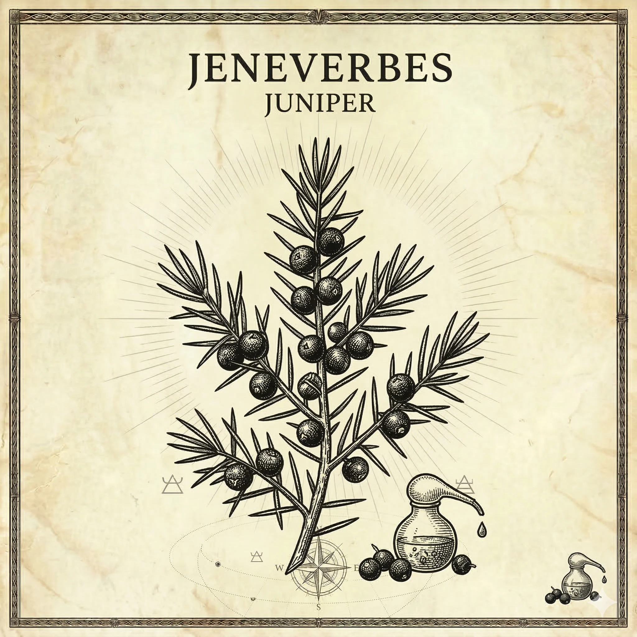 Jeneverbes — alchemistische gravure