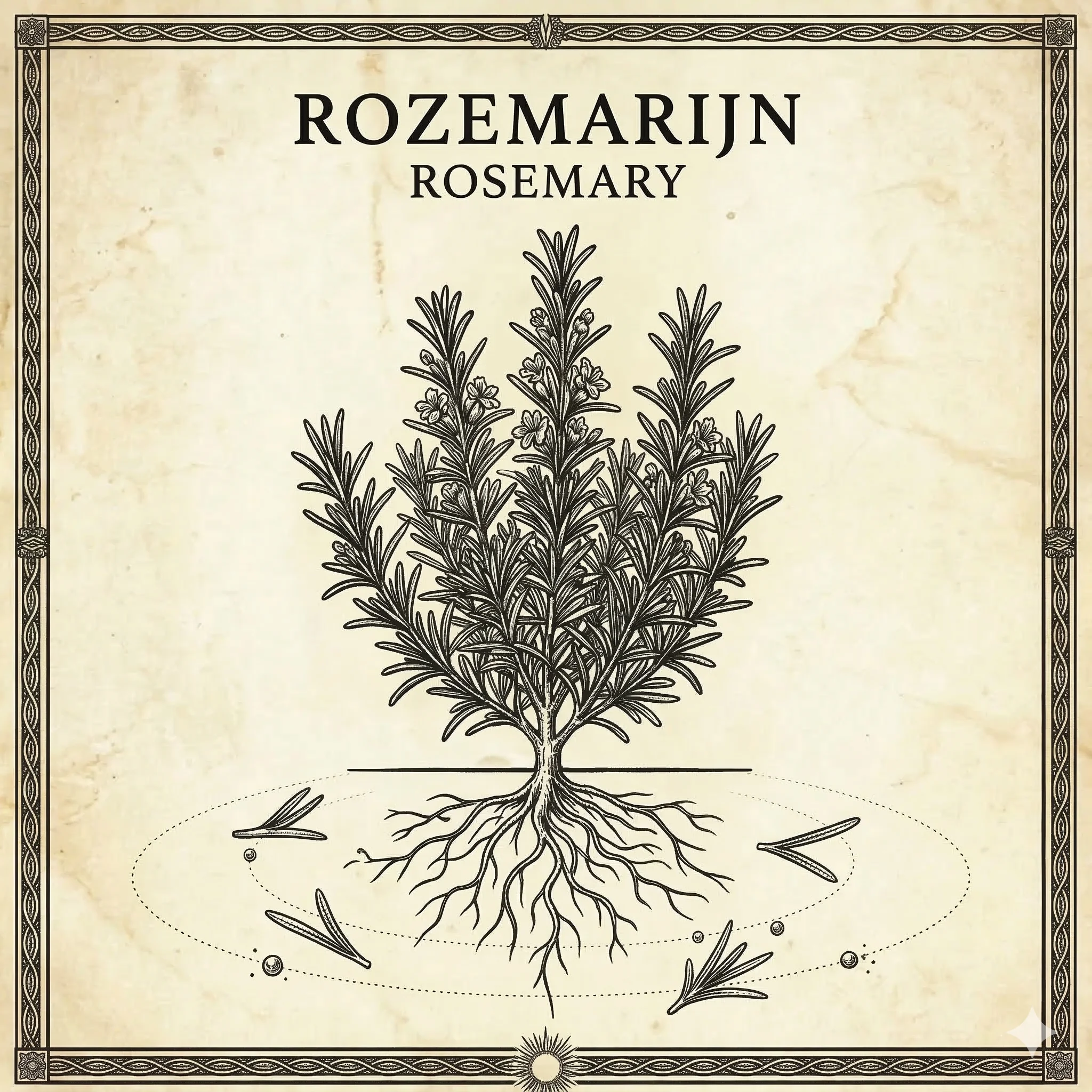 Rozemarijn — alchemistische gravure